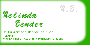 melinda bender business card